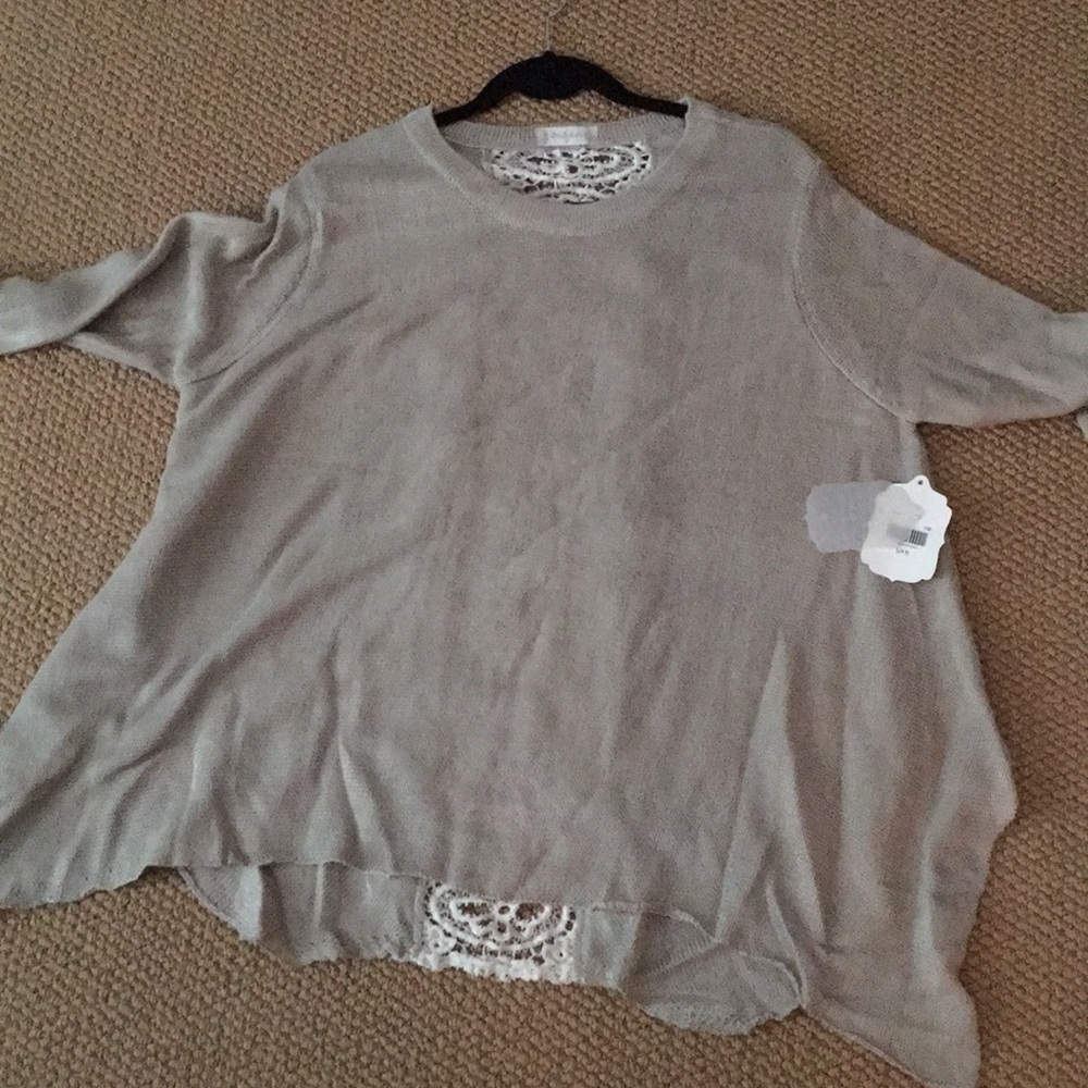 NWT Alter'd state tunic sweater w back lace detail